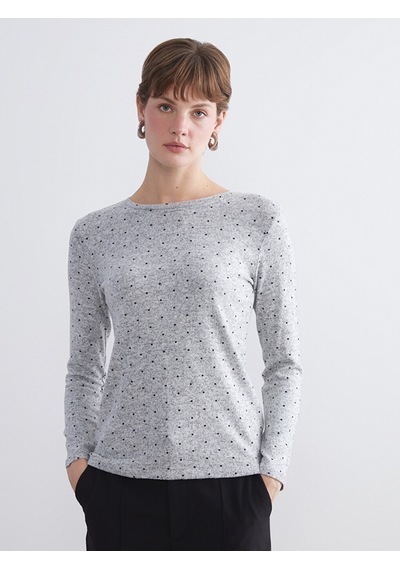 Lcw Everyday Siyah Bisiklet Yaka Puantiyeli Kadın Body