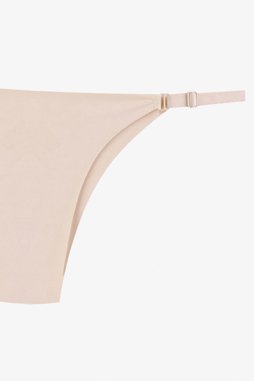 Kadın Ayarlanabilir Lastikli Mikro Slip Ko60377 Siyah-Ten