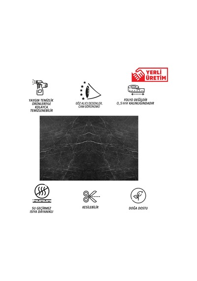 Tink Kendinden Yapışkanlı Belgium Black Desenli Pvc Panel 41x62 Cm