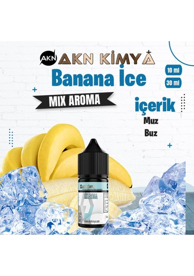 Akn Kimya Banana İced Mix Aroma Muz Buz Gıda Aroması 10 Ml