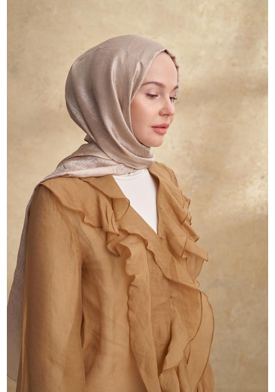 Armanda Jose Jakar Ethnic Desen Şal- 3303 Koyu Bej