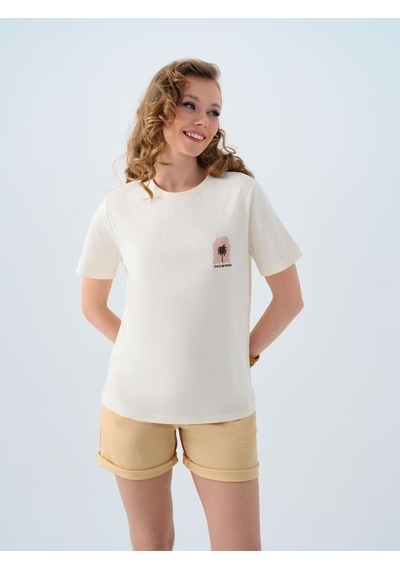 LOFT Regular Fit Kadın Tshirt K.kol Lf2039073 Q1.v1 Ekru