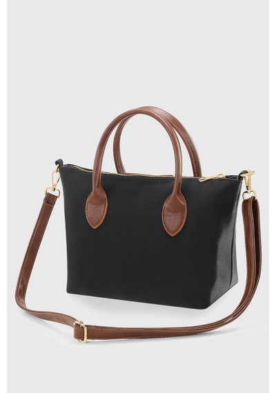 Housebags Retro Vintage Suya Dayanıklı Niş Tasarım Omuz Askılı Çanta Siyah Kahverengi Siyah