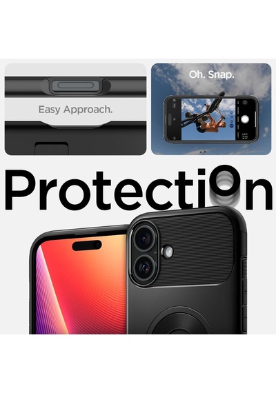 İphone 16 Plus İle Uyumlu Magsafe Kılıf Slim Armor Mag Fit Black - Acs08098