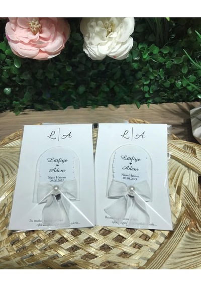 Uv Baskı Pleksi Magnet Söz, Nişan, Nikah, Düğün, Kına 10 Adet Gold