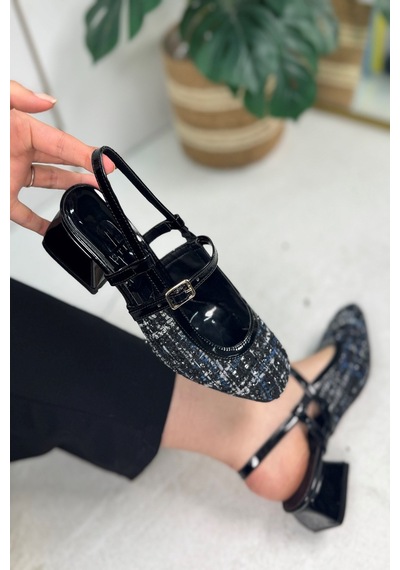 İmershoes Günlük Kadın Ayakkabı Abiye Kalın Kısa Topuk Arka Açık Önü Kapalı Tokalı Bantlı Küt Burun Babet 022 Siyah İmershoes Günlük Kadın Ayakkabı Abiye Kalın Kısa Topuk Arka Açık Önü Kapalı Tokalı Bantlı Küt Burun Babet 022 Siyah