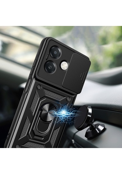 Oppo A3x 4g Kılıf Magnetik Standlı Kamera Korumalı Sürgülü Vega Kapak