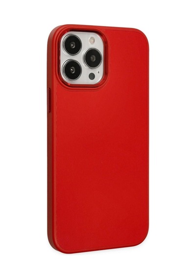 Apple iPhone  Uyumlu- 13 Pro Kılıf Asya Deri Silikon - Kırmızı