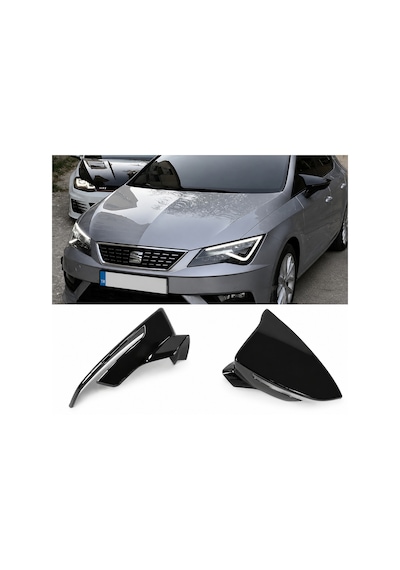 Seat Leon Mk3 2012-2020 Batman Yarasa Ayna Kapağı Parlak Siyah Sportif Yan Ayna Kaplaması
