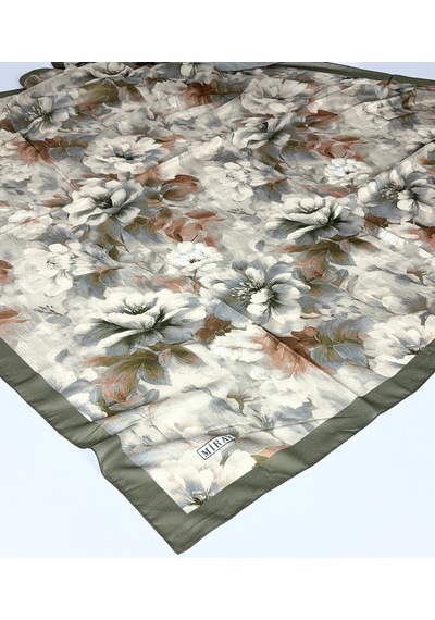 Miray Nevada Büyük Boy Organik Pamuk Eşarp - 120 X 120 - 06580 Çimen Yeşili