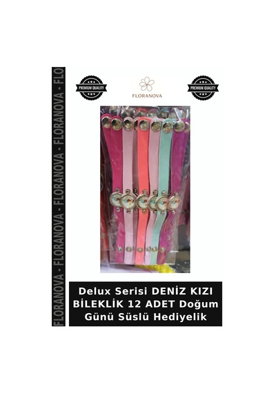 Delux Serisi Deniz Kızı Bileklik 12 Adet Doğum Günü Süslü Hediyelik Çocuk