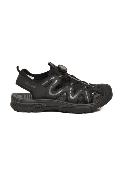 Voyager Erkek Outdoor Trekking Sandalet Nefes Alabilen Yapı Misina Bağcık Siyah E339 M