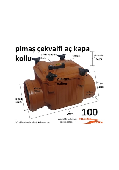 Çekvalf Plastik 100 Lük Logar Klape Çevvalf Mandalli Metal Kapak
