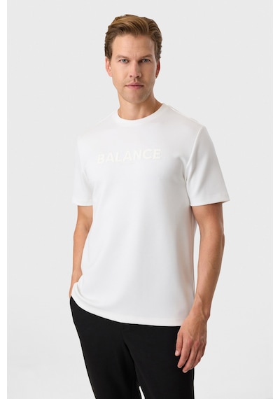 Back And Bond Beyaz Baskılı Regular Fit Bisiklet Yaka Tişört