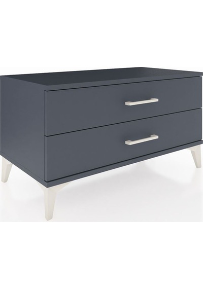 Hyperion Şifonyer 2 Çekmeceli 88x44x48 Antrasit-antrasit Antrasit