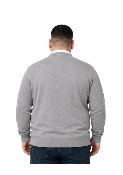 Battalmoda Erkek Büyük Beden Gri Cepli Düğmeli Triko Hırka 3xl-4xl-5xl-6xl