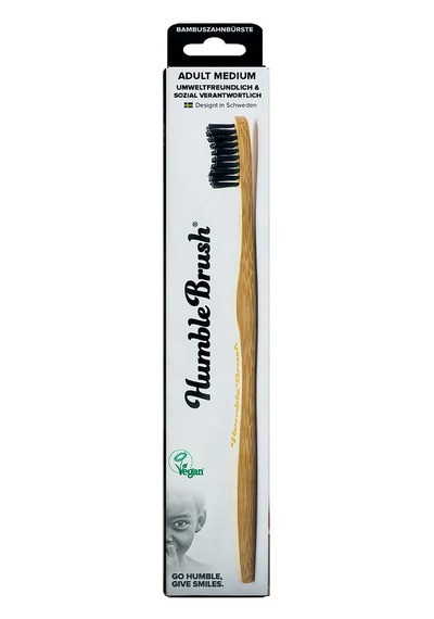 - Humble Brush Bambu Diş Fırçası Siyah Orta Kıllar Biyobozunur, Çevre Dostu, Günlük Ağız Bakımınız İçin Vegan, Diş Hekimi Onaylı 1 Paket