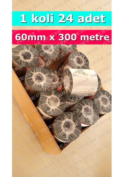 Opsys Wax Ribon Siyah Renk 60mm X 300m İçe Sarım In 24 Adet 1 Koli 24