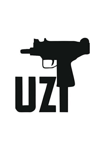 Uzi Oto Cam Sticker Siyah 13 13 Cm