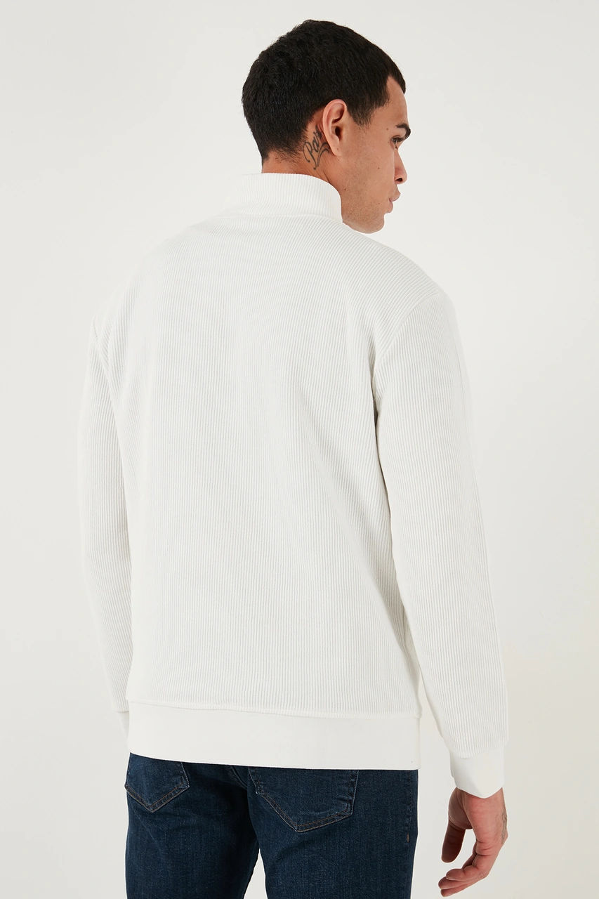 Buratti Pamuklu Regular Fit Yarım Fermuarlı Dik Yaka 2'Li Paket Erkek Sweat 5905716S2 Antrasit-Ekru