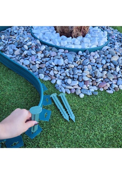 Garden Moda Çim Ayırıcı 15 M Yeşil Çim Sınırlayıcı Taş Toprak Ayıracı Çim Ayracı Çim Ayırıcı Bariyeri