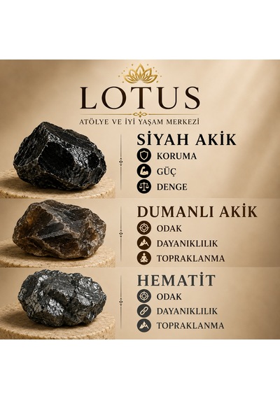 Gece Dumanı Bilekliği Siyah Akik, Dumanlı Akik & Hematit Duman