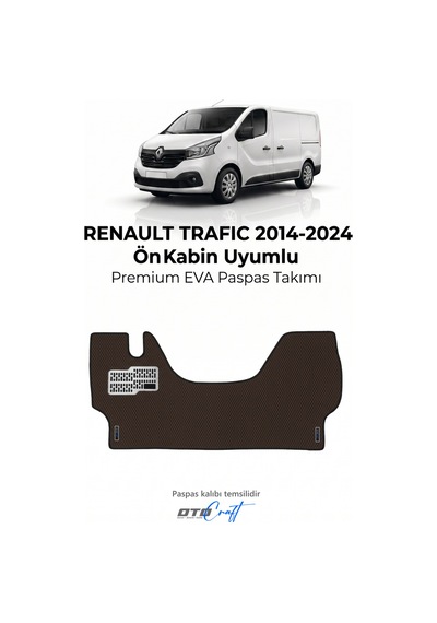 Otocraft Renault Trafic 2014-2024 Uyumlu Kahverengi 3d Havuzlu Eva Ön Kabin Paspası Tek Parça Araca Özel