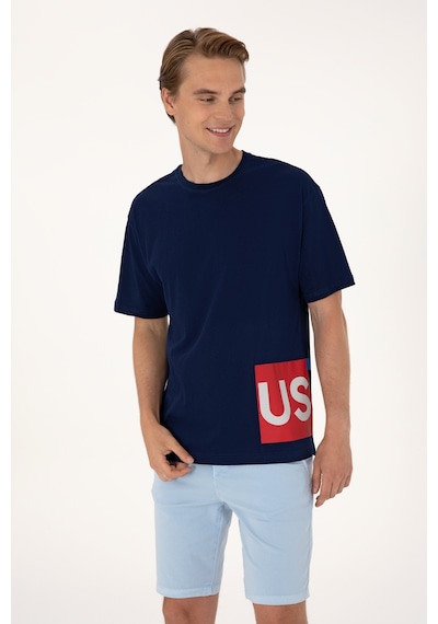 U.S. Polo Assn. Erkek Comfort Fit Bisiklet Yaka Lacivert Tişört 50306879-VR033