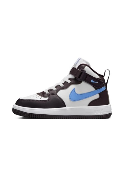 Nike Force 1 Mid Easyon Af1 Leather Unisex Sneaker White Unisex Lastik Bağcıklı Hakiki Deri Bilekli Günlük Spor Ayakkabı Beyaz Beyaz
