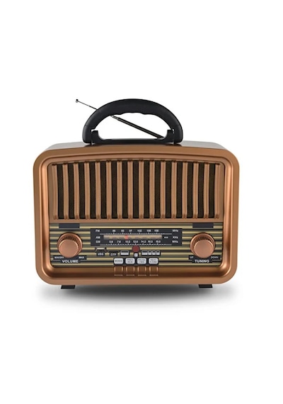 Retro Görünümlü Bluetooth Radyo Fm/am/sw Hoparlör Usb Tf Müzik Çalar Tws Destekli Nostaljik Radyo