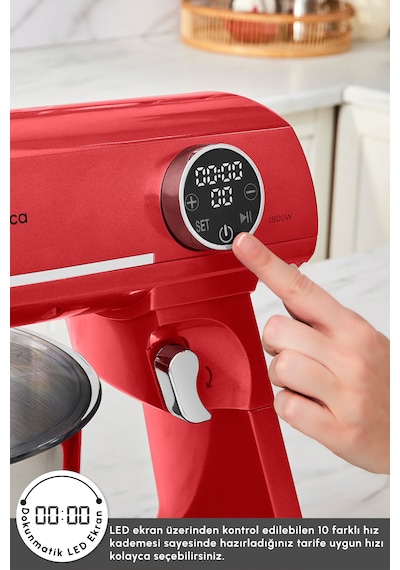 Karaca Multichef Artisan Kıyma Çekme/ Sucuk-sosis/içli Köfte Aparatlı Digital Ekran Tam Döküm Kıyma Aparatlı Hamur Yoğurma Makinesi Red 7l Pro Artisan Karaca Multichef Artisan Kıyma Çekme/ Sucuk-sosis/içli Köfte Aparatlı Digital Ekran Tam Döküm Kıyma Aparatlı Hamur Yoğurma Makinesi Red 7l Pro Artisan