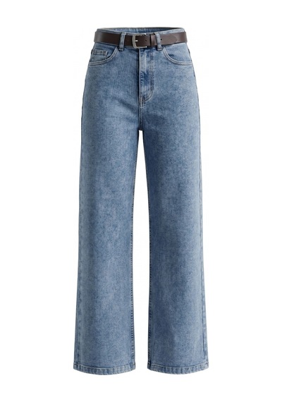 Bluemarlin Tintli Likralı Kemerli Tam Kalıp Denim Pantolon Tintli