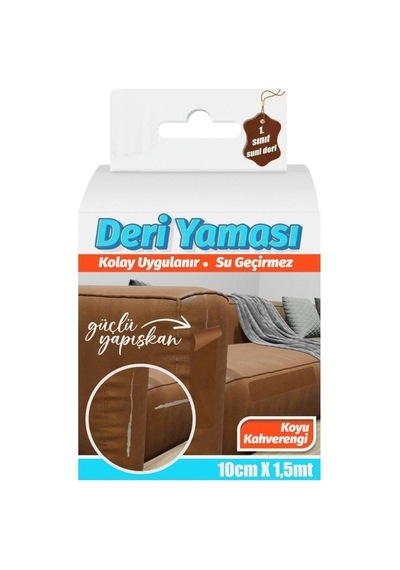Deri Yaması Kendinden Yapışkanlı Kolay Uygulanır Su Geçirmez 10cmx1,5 Metre-koyu Kahve