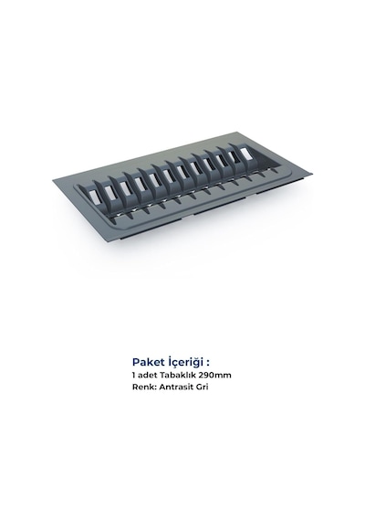 Çekmece Içi Tabaklık 29cmx48cm, Antresit 3cm En Ve 6 Cm Boydan Kesilebilir