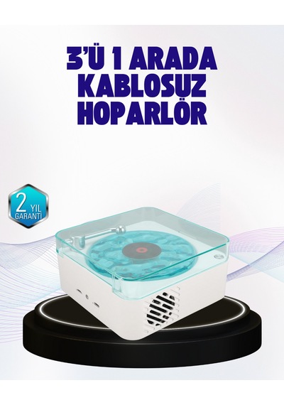 Dekoratif Gece Işıklı Bluetooth Hoparlör Zaman Ve Pil Ekranlı