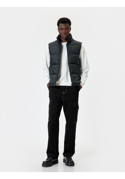 Koton Şişme Yelek Slim Fit Siyah 5wam20045hw Siyah