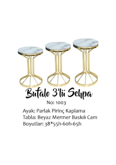 Brc C Orta Sehpa Model Beyaz Mermer Temper Cam Metal Transmisyon