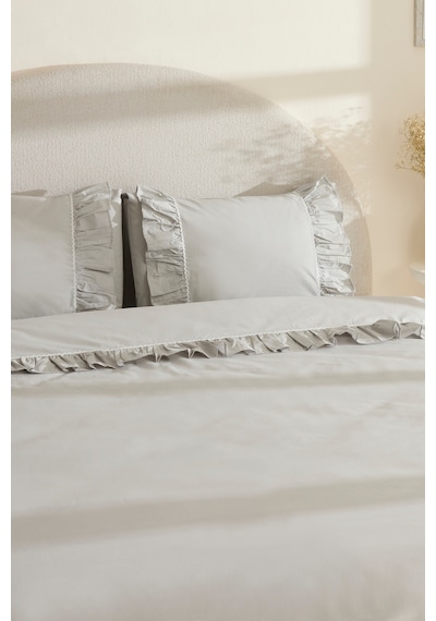 Karaca Home Viento %100 Pamuk Çift Kişilik Nevresim Takımı Gri Gri