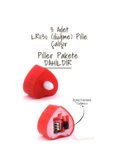 8 Adet Mini Led Mum Seti Pilli Dumansız Alevli Ledli Dekoratif Yapay Mum Dekor Işığı 8 Adet Kalp Kırmızı 4 Cm Çok Renkli