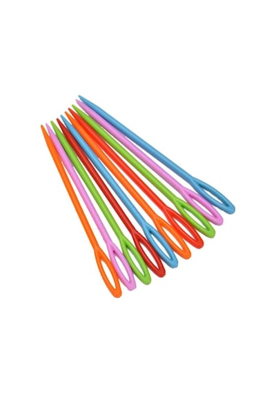 Tineke 25 Adet 6 Renk 9 Cm Karışık Plastik Yün Iğnesi, Çocuklar Için Eğitici Iğne