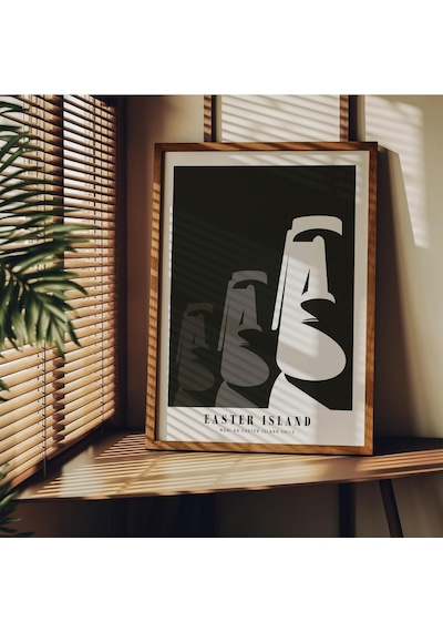Manzara Çerçevesiz Poster, Modern Dekoratif Çerçevesiz Poster, Tablo, Easterısland, 30 X 40