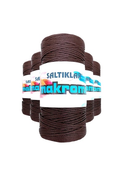 5 Adet Polyester Makrome İpi 2070 Kahve 100 Gr Çok Renkli