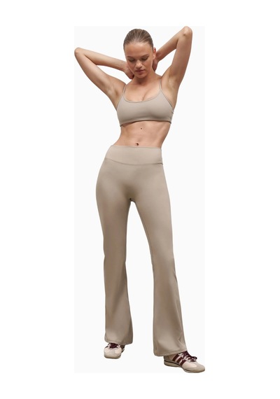 Because Of Alice Base Sculpting Flared Leggings Şekillendirici Yüksek Bel Bol Paça Kadın Tayt Açık Kahverengi