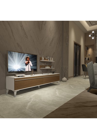 Decoraktiv Eko 4 Mdf Std Silver Tv Ünitesi Tv Sehpası Beyaz - Ceviz