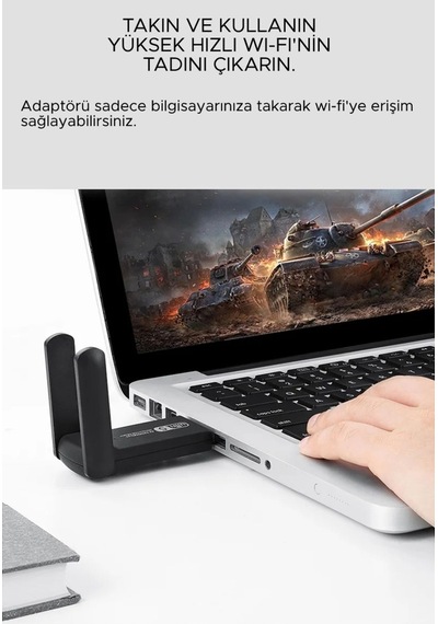 2.4/5 Uyumlu Ghz Kablosuz Usb 3.0/2.0/1.1 Mac Windows Linux Uyumlu 1300mbps Wi-fi Adaptörü