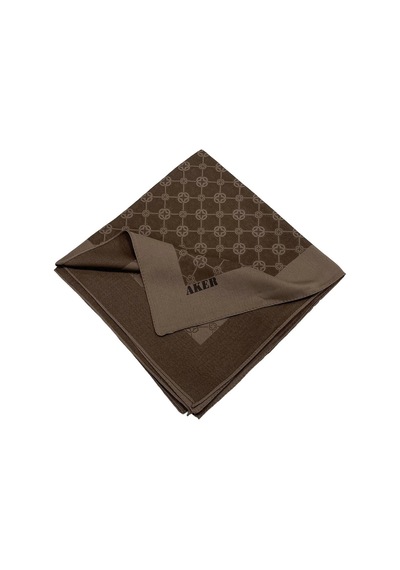 Aker Elegance Monogram Eşarp - Kahve 931 Acı Kahve Acı Kahve