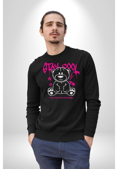 Serin Ve Mutlu Kal Unisex Siyah Sweatshirt Siyah