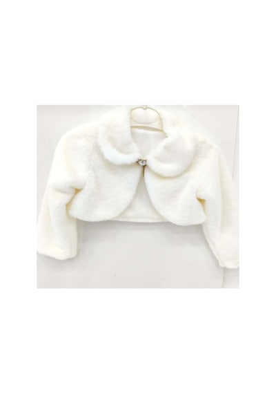 Mnk Baby & Kids Pelüş Uzun Kol Kız Çocuk Bolerosu M00681 Ekru