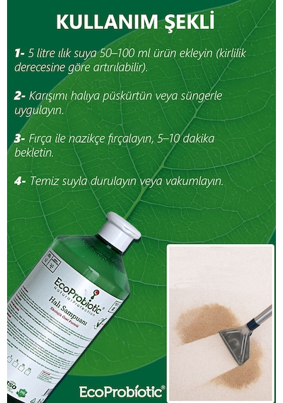 Organik Halı Temizleme Şampuanı 1 Lt. Leke Ve Kir Karşıtı Tekli