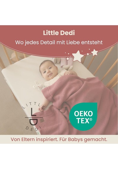 Little Dedi Yumuşak Örme Bebek Battaniyesi 30x40 İnç Oeko-tex Sertifikalı Çok Renkli
